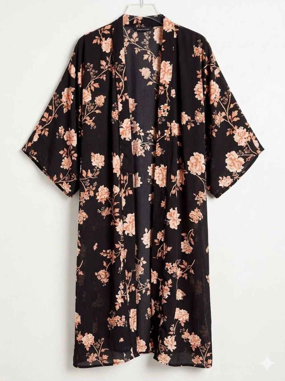 🔹️Cotton On Black & Pink Floral Print Kimono Duster XSmall